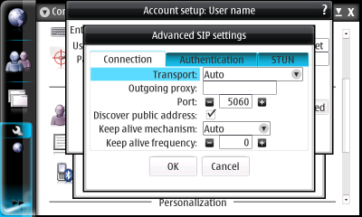 Connection Tab